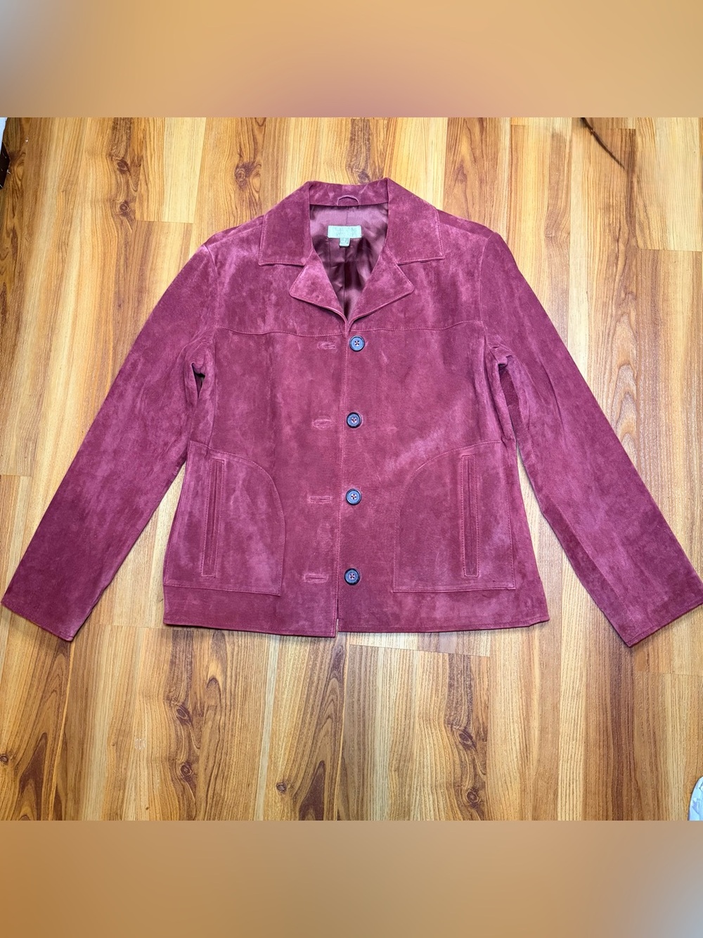 The Territory Ahead Womenswear-Inspired Suede Jacket in Wine